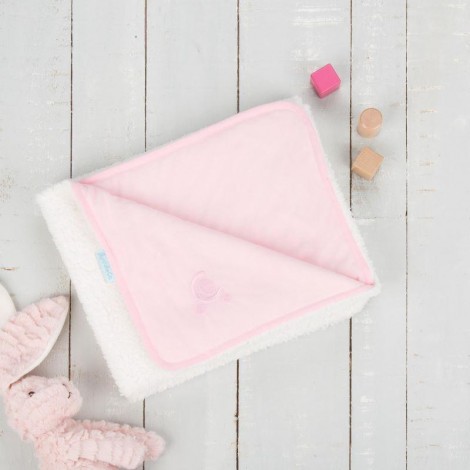 Imagine 4Paturica reversibila din tricot/fleece 90x70 cm Comfi Love Pink