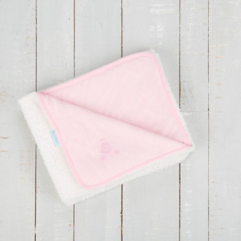Imagine 5Paturica reversibila din tricot/fleece 90x70 cm Comfi Love Pink