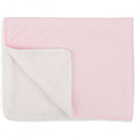 Imagine 1Paturica reversibila din tricot/fleece 90x70 cm Comfi Love Pink