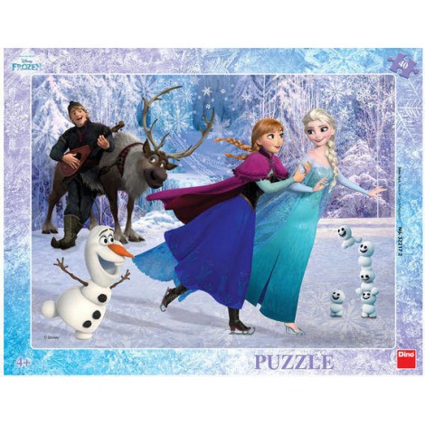 Imagine 1Puzzle cu rama - Anna si Elsa la patinoar (40 piese)