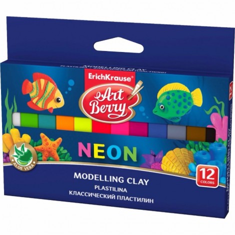 Imagine 1Plastilina neon cu aloe vera - 12 culori
