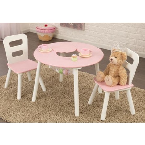 Imagine 2Set masuta si 2 scaune Pink & White