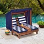 Imagine 2Sezlong Double Chaise Lounge Espresso & Navy