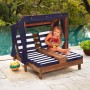 Imagine 1Sezlong Double Chaise Lounge Espresso & Navy