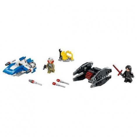 Imagine 2LEGO Star Wars A-Wing contra TIE Silencer Microfighters