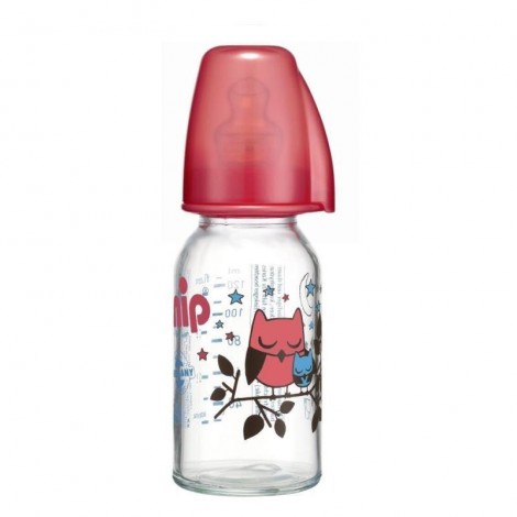 Imagine 1Biberon sticla 125 ml cu tetina silicon Pink