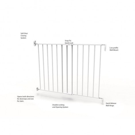 Imagine 7Poarta de siguranta extensibila 62 – 102 cm, metal alb