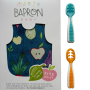 Imagine 1Pachet Pre-lingurite NumNum® GOOtensils™ Original Colors +BapronBaby® Organic Produce