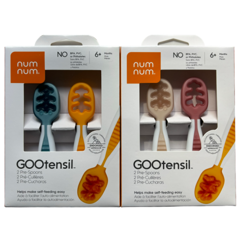 Imagine 1Pachet 2x Pre-lingurite NumNum® GOOtensils™ Original Colors+Beige/Dusty Mauve