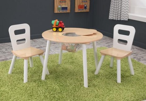 Imagine 1Set masuta si 2 scaune Natur & White