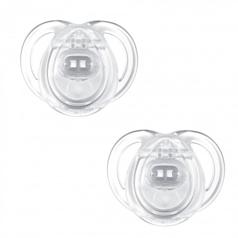 Imagine 2Suzete Ortodontice Anytime 0-6 luni 2 buc Transparent